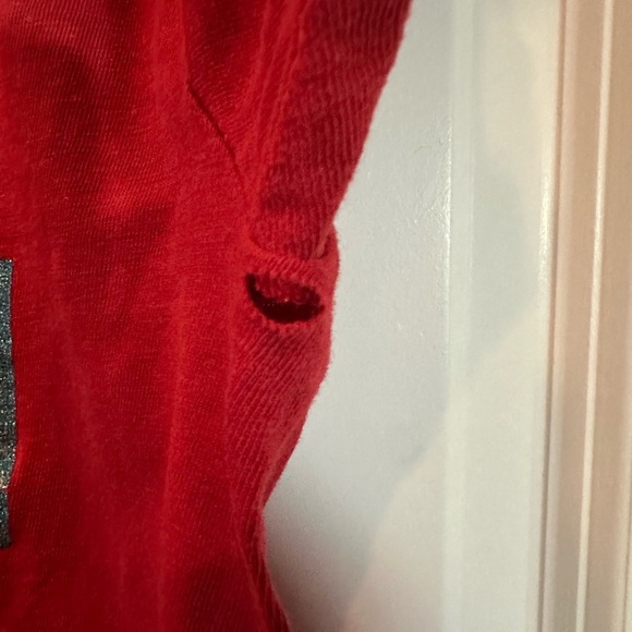 Vtg Ladies Unisex 1970s Rainbow Glitter Led Zeppelin Red T Shirt Sz S/M*READ - Picture 7 of 11